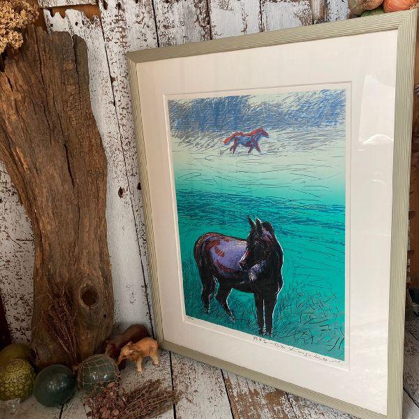 ≫真作保証*森岡完介 Kansuke MORIOKA 作*直筆サイン入り 大版 シルク