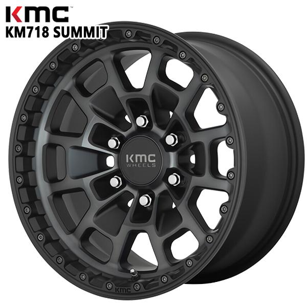 KMC KM718 SUMMIT 17インチ 8.5J 6H139.7 +0 SATIN BLACK GRAY TINT