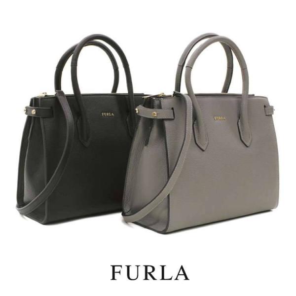 美品 フルラ PIN ピン レザー 2WAY ショルダー ミニ トート バッグ FURLA - フルラ PIN 2WAY ハンドバッグ ショルダーバッグ レザー 白の