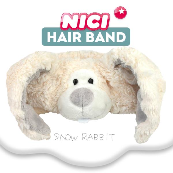 NICI（ニキ）ヘアバンド  / Hair Band　ユキウサギ（アニマル/動物/かわいい/もこもこ/洗顔/メイク/化粧/ギフト/プレゼント）