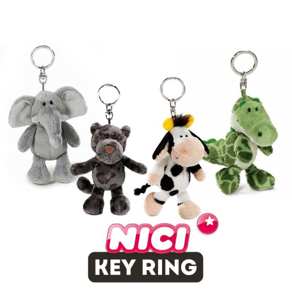 NICI（ニキ）キーリング パンサー ウシ ゾウ イートン ワニ テリー   /　Key Ring（動物/アニマル/かわいい/キーホルダー/ビーンバッグ/ギフト/プレゼント）