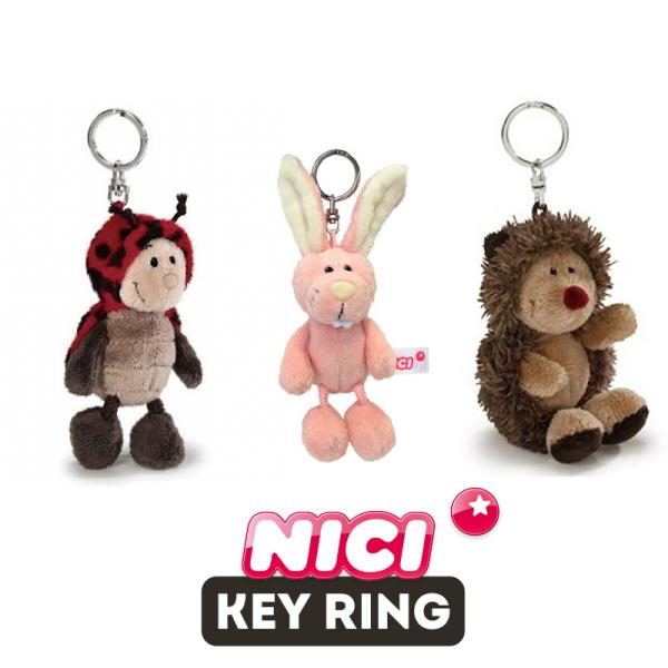 NICI（ニキ）キーリング ラビットロサ ヘッジホック テントウムシ  /　Key Ring（動物/アニマル/昆虫/キーホルダー/ビーンバッグ/ギフト/プレゼント）