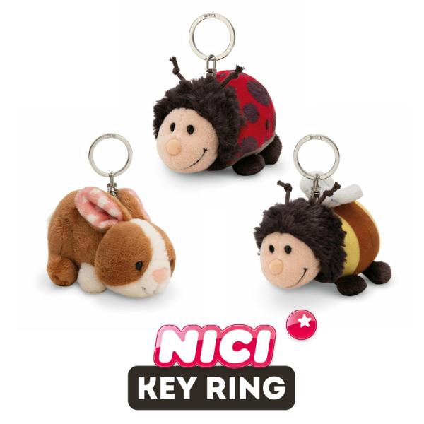 NICI（ニキ）Meadow Friends2025 キーリング ラビット サラ テントウムシ ロッティ ハチ ベリンダ /　Key Ring（アニマル/動物/蜂/テントウムシ/昆虫）