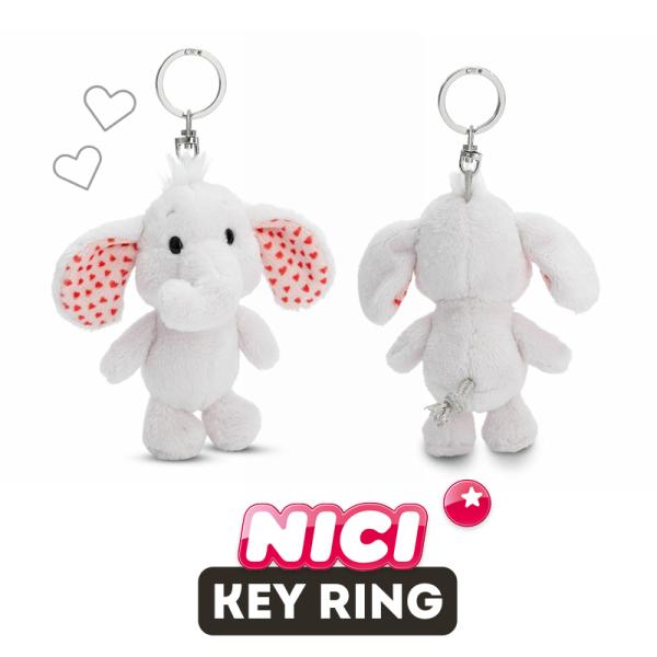 NICI（ニキ）キーリング Love24 エレファント LGY リア　Key Ring（動物/アニマル/かわいい/キーホルダー/ビーンバッグ/ギフト/プレゼント）