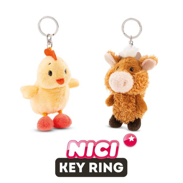 NICI（ニキ）キーリング  FF2024 ヒヨコ エッグウィナ ウシ マクモーレー　Key Ring（鳥/動物/アニマル/キーホルダー/ビーンバッグ/ギフト/プレゼント）