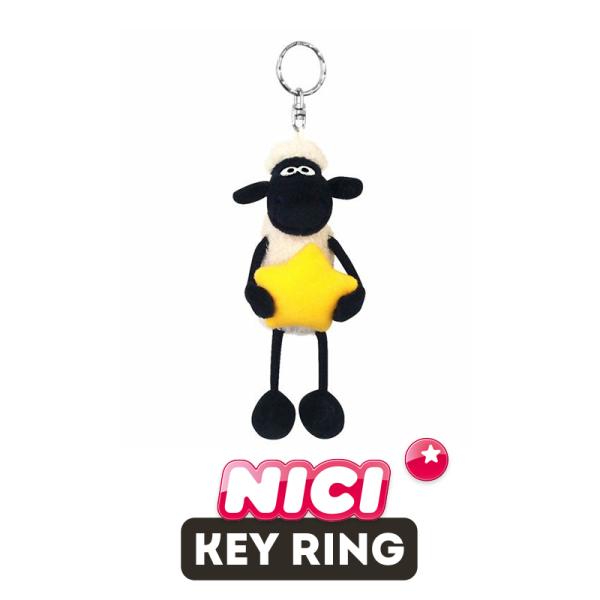 NICI（ニキ）キーリング Shaun the sheep（ひつじのショーン)   ショーン スター　/Key Ring（動物/アニマル/星/キーホルダー/ビーンバッグ/ギフト/プレゼント）