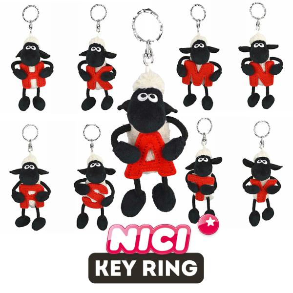 NICI（ニキ）キーリング Shaun the sheep(ひつじのショーン) ショーン&アルファベット /　Key Ring（アルファベット/頭文字/イニシャル/ギフト/プレゼント）
