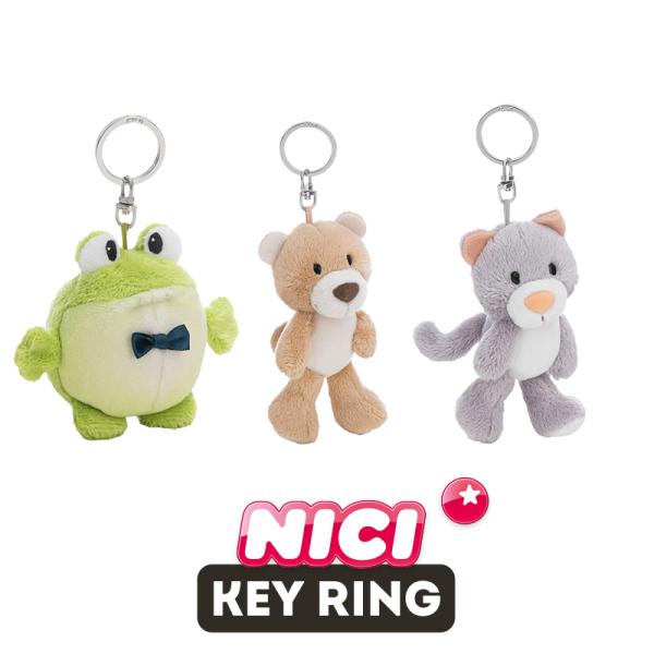 NICI（ニキ）キーリング ベアフレンズ26 ベア フィニー キャット フェッリ カエル フローウィン  /　Key Ring（動物/アニマル/かわいい/キーホルダー）