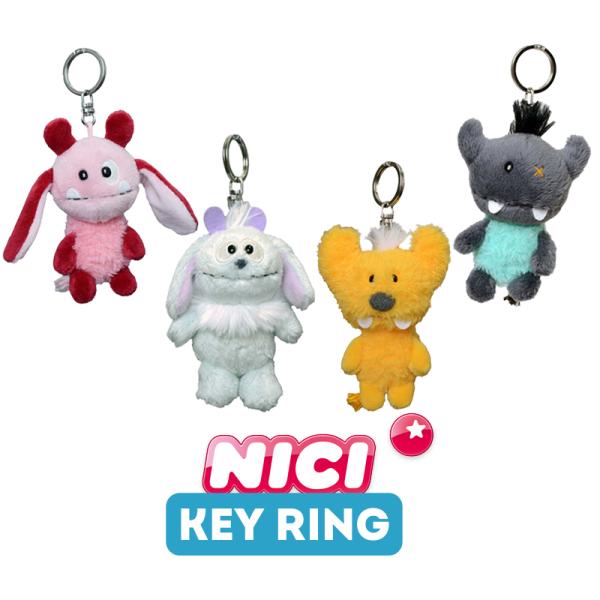 NICI（ニキ）キーリング NICI Monster 2026 グリファー オレンジ グスタ ダークグレー ウーヒ ピンク モンフ ライトブルー（10cm/ハロウィン/ギフト/プレゼント)