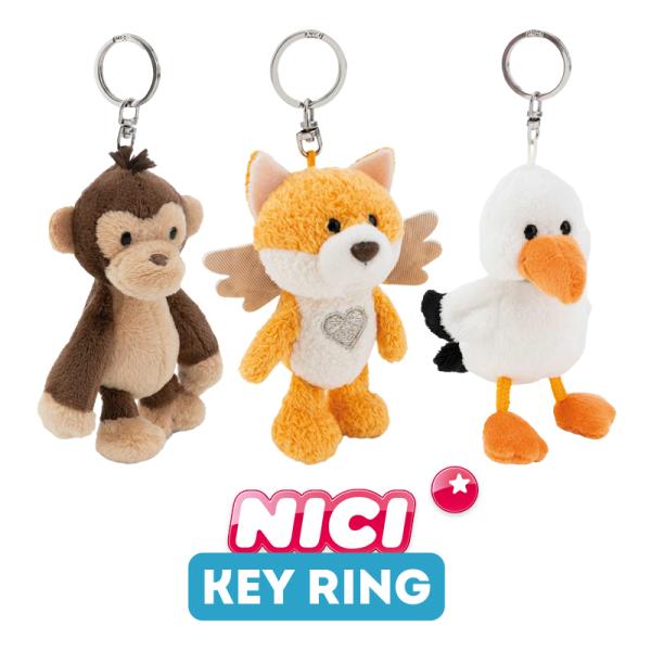 NICI（ニキ）New Friends 2026 エンジェルフォックス モンキー カモメ / Key Ring（キーホルダー/ビーンバッグ/ギフト/プレゼント/キーリング/きつね/さる）