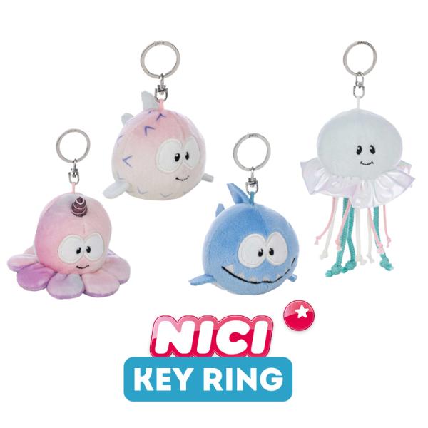 NICI（ニキ）テオドールフレンズ 26 オクトパス フグ シャーク クラゲ 6cm/Key Ring（キーホルダー/ビーンバッグ/ギフト/プレゼント/タコ/サメ/マリン/誕生日）