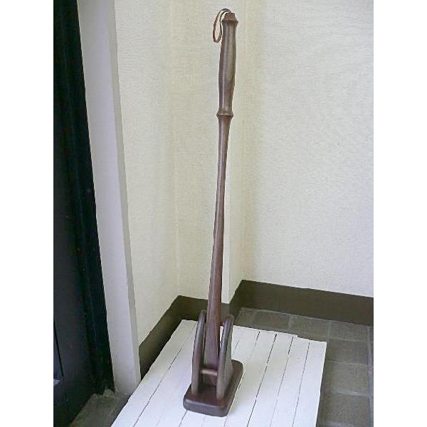SALE セール 靴べら ＆ スタンド セット ウォールナット 木製 ロング くつべら 靴ベラ 70cm 日本製