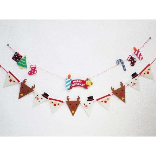 クリスマスデザインのガーランドです。サンタやトナカイの顔が連なったフラッグタイプと、クリスマスアイテムが並んだノエルタイプの２種類のセットです。窓辺やお部屋の壁に、またクリスマスパーティーのデコレーションなどにお楽しみください。お求めやすい...