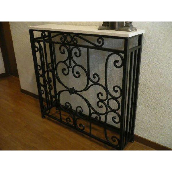 コンソールテーブル 大型商品 アイアンフレーム 店舗 コンソール 人工大理石 玄関 インテリア 送料無料対象外 大型ヤマト便