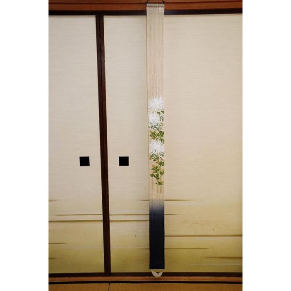 洛柿庵　細タペストリー「大糸菊」 手染め麻細タペストリー「大糸菊」 [京都洛柿庵オンラインショップ]