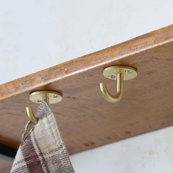 ハンギングフック フック 真鍮 金具 壁掛け 小物掛け 天井 おしゃれ ゴールド 金色 新仕様 1本