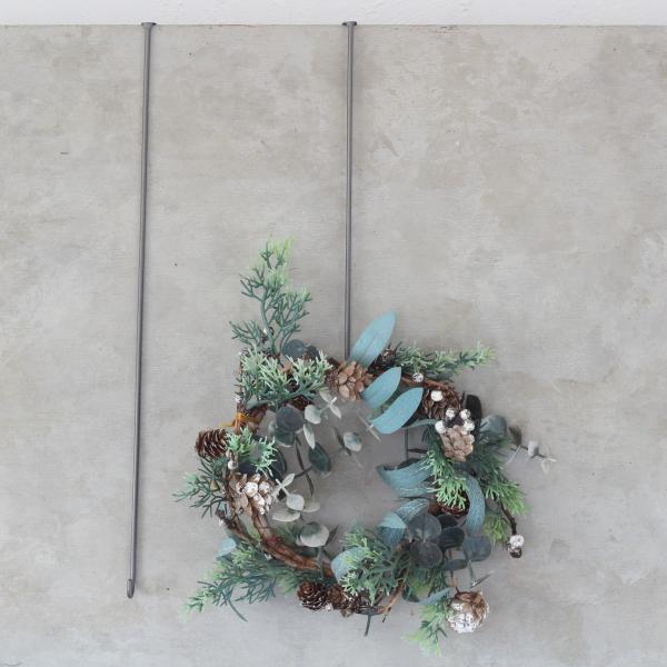 リースフック 玄関ドア おしゃれ アイアン アンティーク クリスマス 正月飾り 細い 細目 S