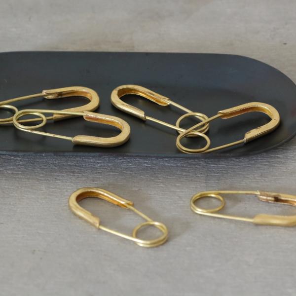 安全ピン 真鍮 ゴールド ブローチ 留め具 ストール アンティーク BRASS セーフティピン 6個入