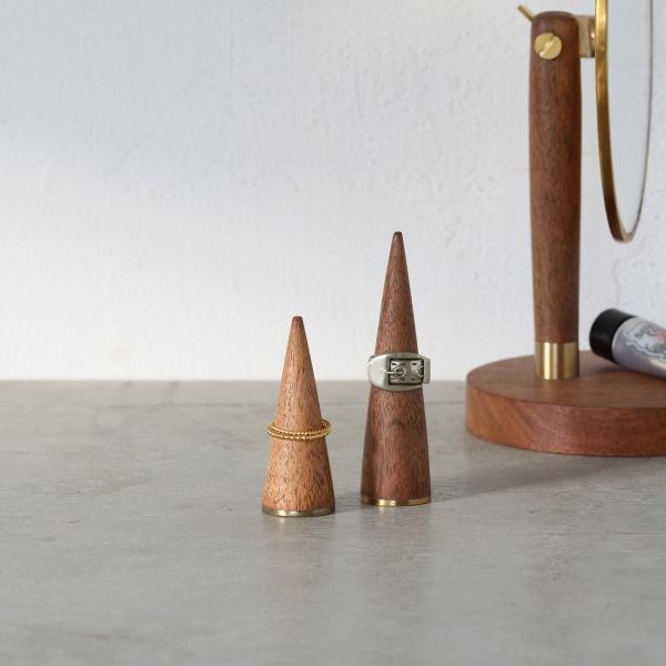 リングスタンド リングホルダー 指輪立て おしゃれ 木製 リングコーン