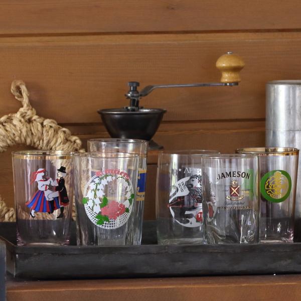 ヴィンテージ グラス コップ VINTAGE GLASS 選べる柄・模様 レトロ 東欧 ヨーロッパ 単品