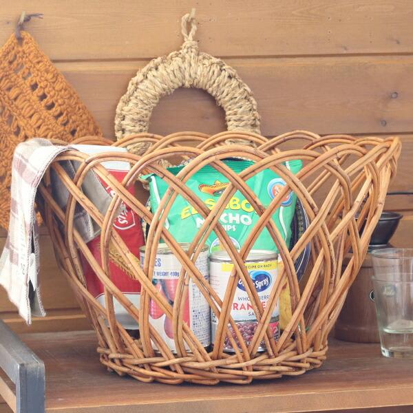 バスケット かご 収納 荷物入れ おしゃれ 大きい 丸 天然素材 キッチン