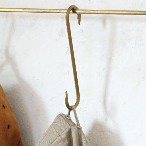 S字フック 金具 アイアン Sフック Sカン 長い ロング おしゃれ  ゴールド 約20cm