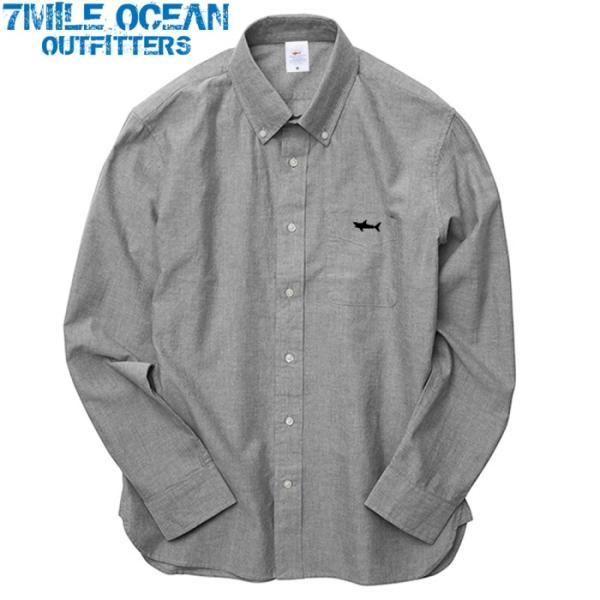7mile Ocean メンズ 長袖 シャツ オックスフォードシャツ ボタンダウン ワンポイント ロゴ 刺繍 人気 ブランド アメカジ アウトドア ストリート グレー Svmsl0003 流行はいつもここから Trend I 通販 Yahoo ショッピング