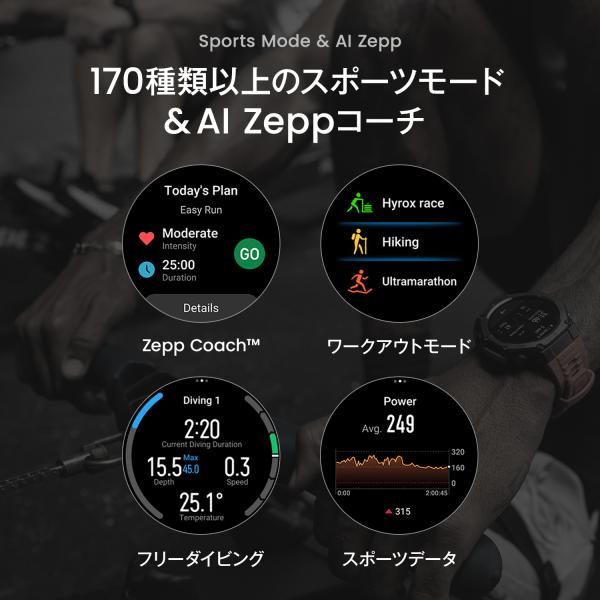 Amazfit T-Rex 3 48mm �A�}�Y�t�B�b�g ���{���K�㗝�X �o�R �A�E�g�h�A ���}���R ���}�b�v �R�p �����Y 10ATM�h�� �A�E�g�h�A ���i�摜5