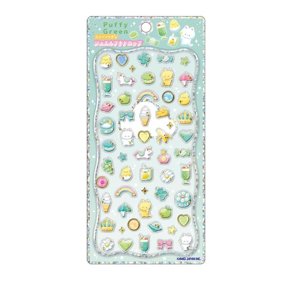 カミオジャパン シール ジュエルプチドロップステッカー PUFFY GREEN