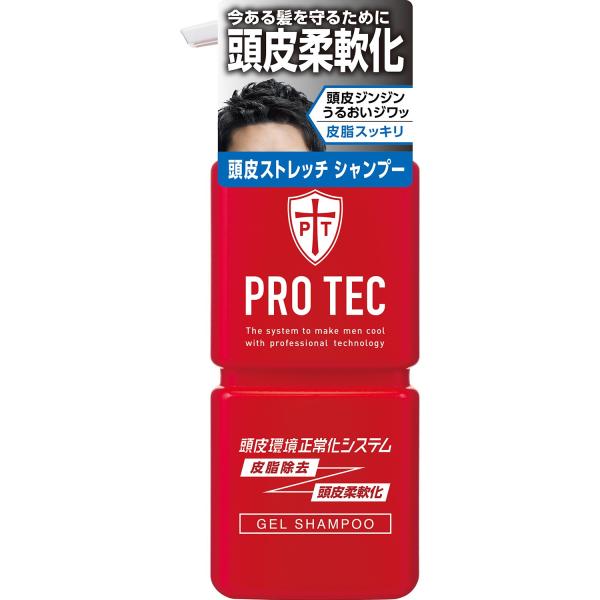 PRO TEC(プロテク) 頭皮ストレッチ シャンプー 本体ポンプ 300g(医薬部外品) 千葉倉庫