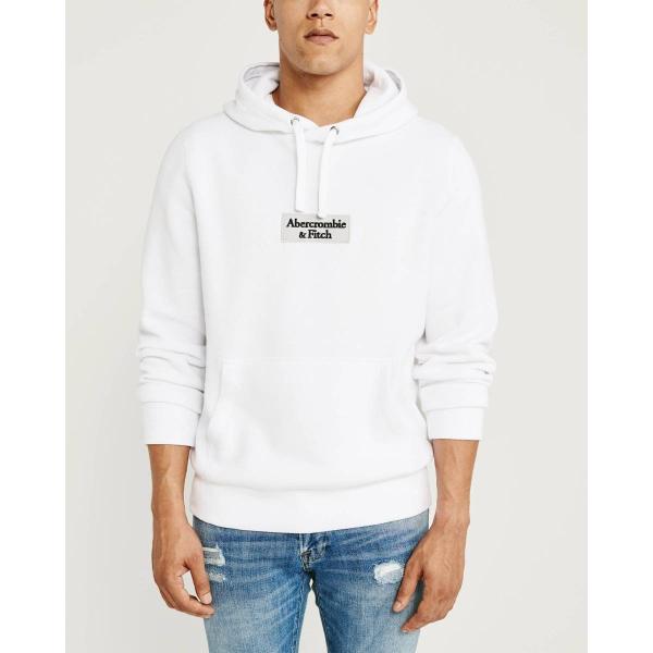アバクロ パーカー メンズ プルオーバー Abercrombie 気質アップ ホワイト Fitch Amp 大きいサイズ