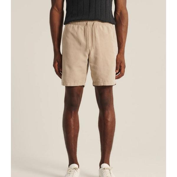 アバクロ ショートパンツ メンズ ショーツ 今ダケ送料無料 ライトカーキ リネン