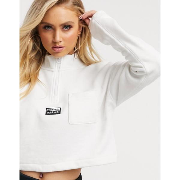 Adidas Originalsアディダス パーカー レディース ホワイト 白 High Cropped White Sweat In 宅配便送料無料 おしゃれ Neck 大きいサイズ
