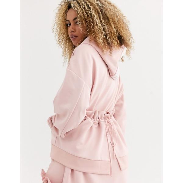 Adidas Originals アディダス パーカートレーナー レディース 正規店 ピンク X J Pink おしゃれ Koo Ruffle 大きいサイズ Trefoil Hoodie