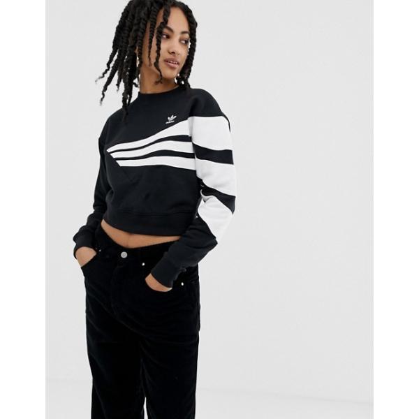 アディダス パーカー トレーナー レディース Adidas Originals 爆買い送料無料 Linear Black おしゃれ 人気 Sweater In 大きいサイズ