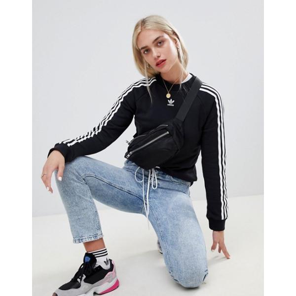 アディダス タイムセール パーカー トレーナー レディース Adidas Originals Three Stripe ブラック おしゃれ Sweatshirt 人気 In Black 大きいサイズ