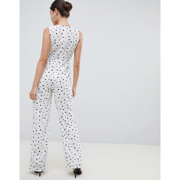 好評 エイソスセレクト オールインワン オーバーオール サロペット レディース つなぎ ワンピース Front Dot Polka Jumpsuit Prettylittlething Tie