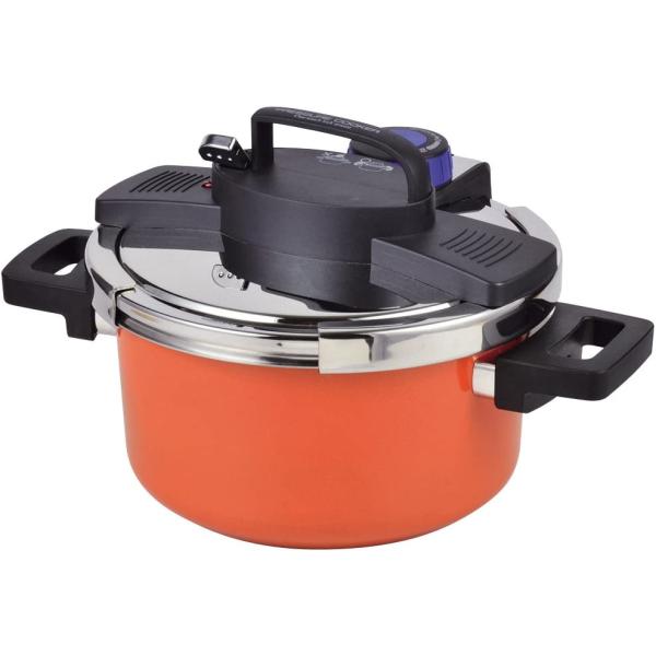 パール金属 圧力鍋 4.2L IH対応 内面ふっ素加工 ワンタッチ