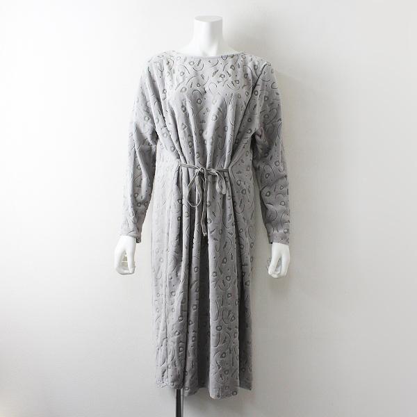 17 Bulle De Savon ビュルデサボン 0301op フラワー モチーフ ベロア フレア ワンピース F グレー ブランド古着 買取販売 Tresor 通販 Yahoo ショッピング