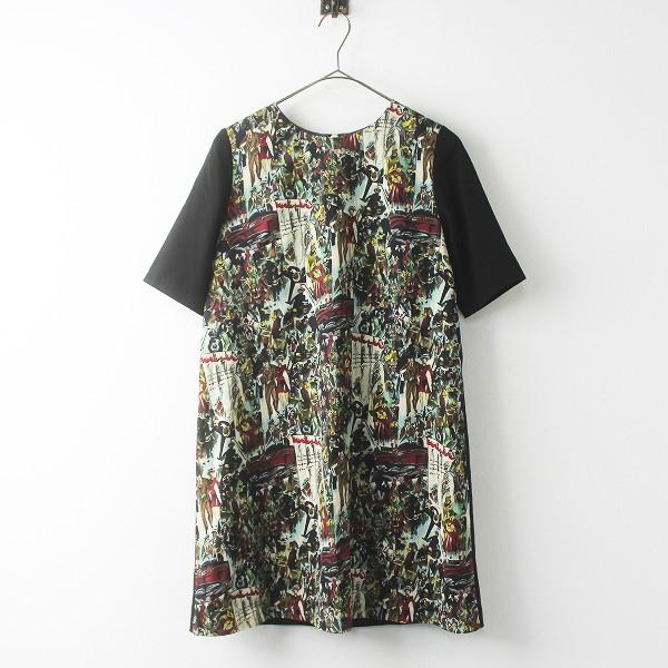 Lois Crayon ロイスクレヨン ギャッツビー プリント ワンピース M ブラック 切替 ブランド古着 買取販売 Tresor 通販 Yahoo ショッピング