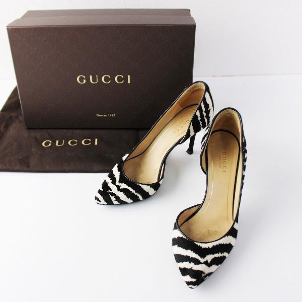 サマーセール】GUCCI グッチ ハラコ ゼブラ パンプス 34/ブラック ...