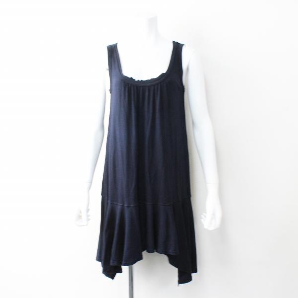 スプリングセール 美品 Zucca ズッカ コットン ギャザーヘムライン ノースリーブワンピース M ダークネイビー ブランド古着 買取販売 Tresor 通販 Yahoo ショッピング