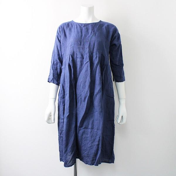 スプリングセール Fog Linen Work フォグリネンワーク リネン タック フレア ワンピース ブルー 幅広 ブランド古着 買取販売 Tresor 通販 Yahoo ショッピング
