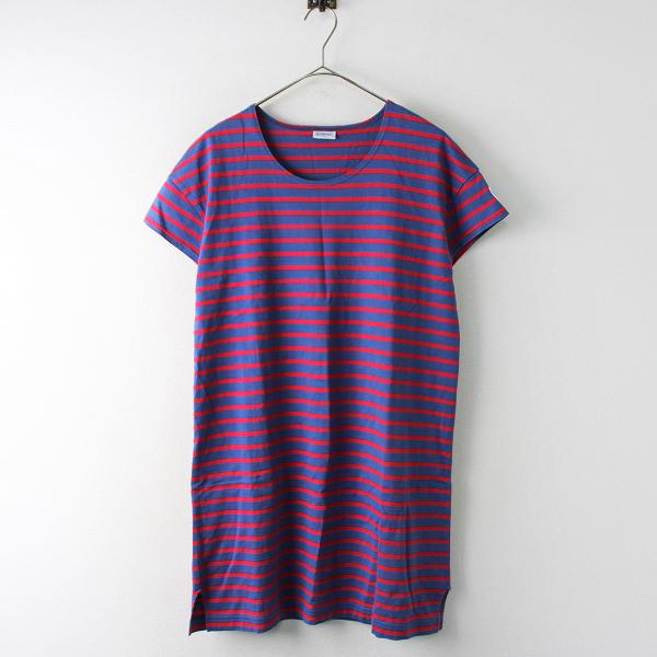 スプリングセール Orcival オーシバル オーチバル コットンボーダーワンピース F ブルー レッド プルオーバー フレンチスリーブ ブランド古着 買取販売 Tresor 通販 Yahoo ショッピング