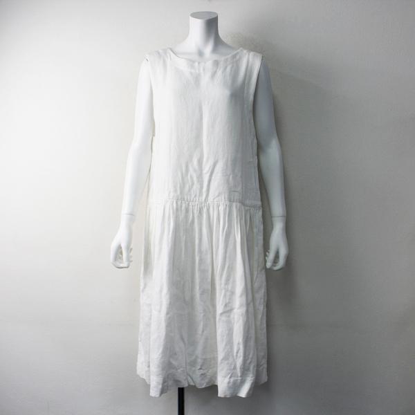 サマーセール Veritecoeur ヴェリテクール Vc 1237 リネン スリーブレス ワンピース F ホワイト フレア ギャザー ブランド古着 買取販売 Tresor 通販 Yahoo ショッピング