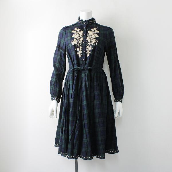 Lois Crayon ロイスクレヨン ナッツ刺繍 ブラックウォッチ シャツワンピース M チェック フラワー 花柄 ブランド古着 買取販売 Tresor 通販 Yahoo ショッピング