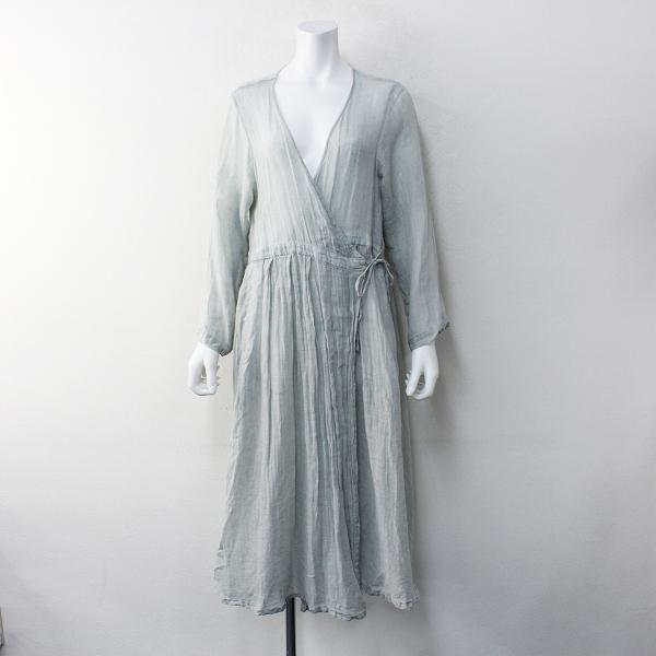 ss Nest Robe ネストローブ 012 1064 リネンガーゼカシュクールワンピース F グレー系 ブランド古着 買取販売 Tresor 通販 Yahoo ショッピング
