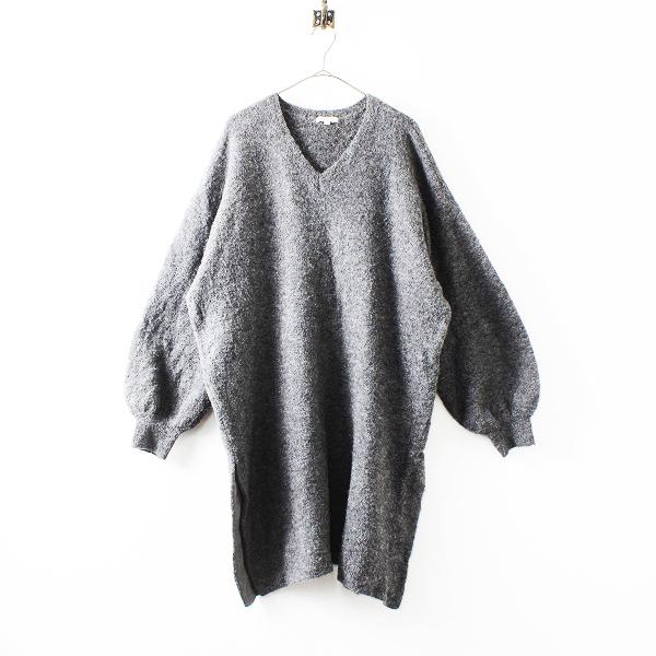 Studio Clip スタジオクリップ Vネック ボリュームスリーブ ニット ワンピース L グレー チュニック ブランド古着 買取販売 Tresor 通販 Yahoo ショッピング