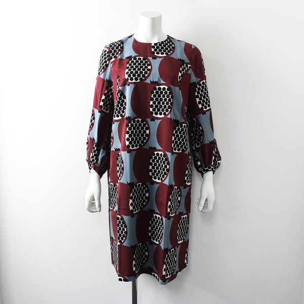 Peu Pres プープレ La Fleur フルル ざくろプリント ワンピース F サックスブルー レッド フレア ブランド古着 買取販売 Tresor 通販 Yahoo ショッピング