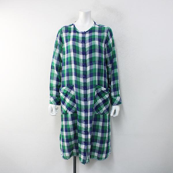 大きいサイズ As Know As Olaca アズノゥアズオオラカ リバーシブル チェック前開きワンピース 13 グリーン ブランド古着 買取販売 Tresor 通販 Yahoo ショッピング